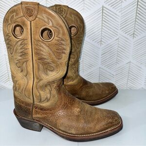 ARIAT Heritage Roughstock Western Boots Men's Brown Leather Cowboy - US 11